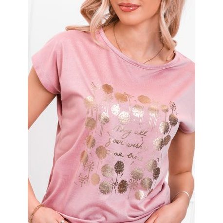 Ružové dámske tričko v neobyčajnom prevedení SLR016