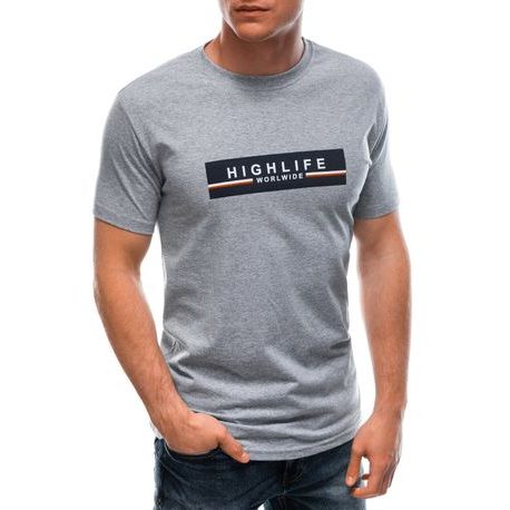 Bavlnené šedé tričko s potlačou High Life S1615
