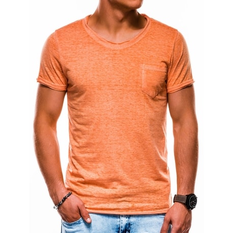 Trendy oranžové tričko s vreckom s1051