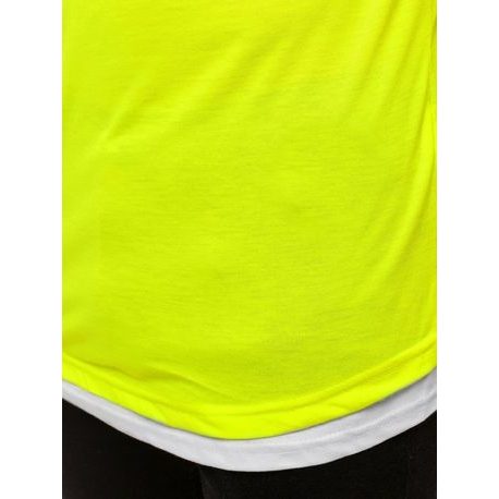 Predĺžené pánske tričko neónovo žlté O/1262X