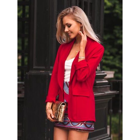 Originálne dámske sako v červenej farbe MLR002