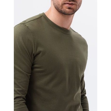 Klasické olivové tričko s dlhým rukávom L138