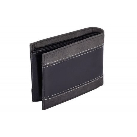 Prešívaná moderná čierna peňaženka