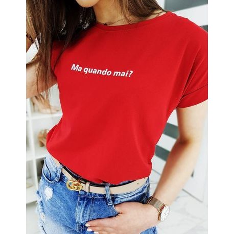 Jednoduché dámske tričko Senorita v červenej farbe