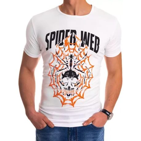 Biele tričko s potlačou Spider Web