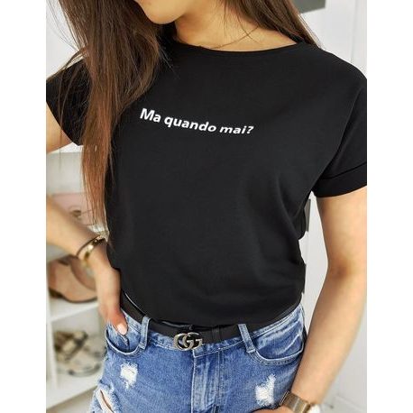 Jednoduché dámske tričko Senorita v čiernej farbe