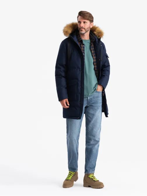 Zimná tmavo modrá parka V1 JALP-0182