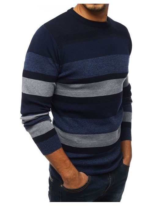 Trendy tmavo granátový pásikavý sveter
