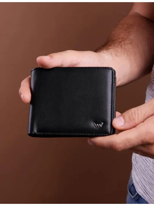 Čierna kožená peňaženka Joshua