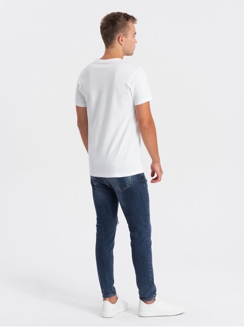Biele tričko s zaujímavou potlačou V3 TSPT-0167