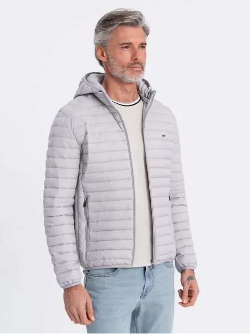 Šedá pánska bomber bunda V1 JALP-22FW-007