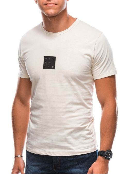 Trendové tričko v krémovej farbe S1730
