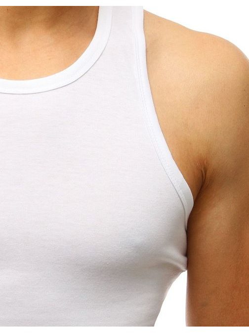 Jednofarebné biele tielko