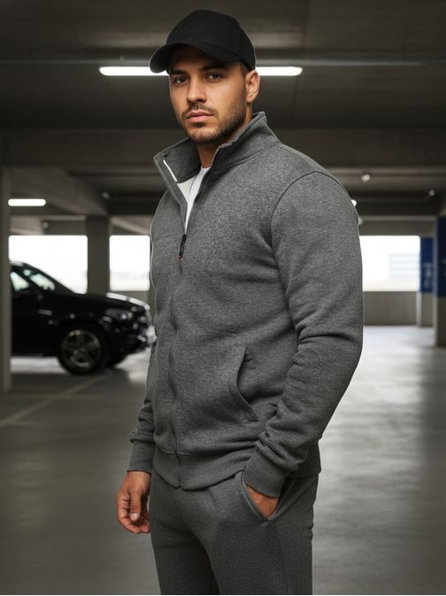 Pohodlná antracitová jednoduchá mikina