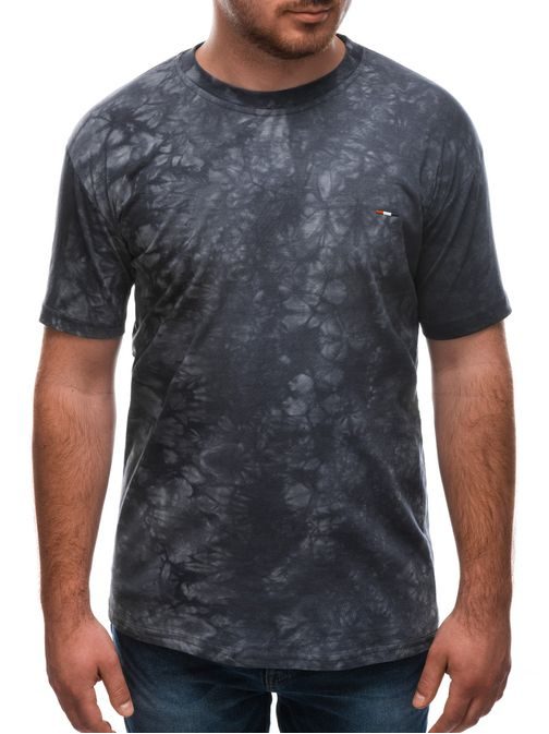 Zaujímavé tmavošedé bavlnené tričko S1657
