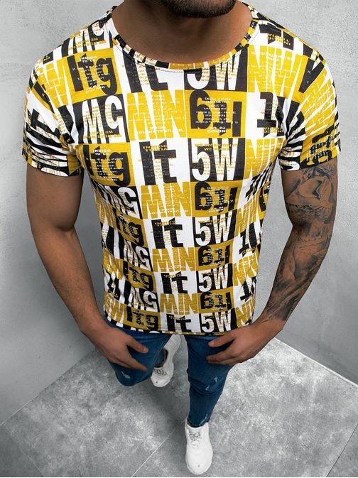Trendové žlto-čierne tričko s potlačou O/BL66