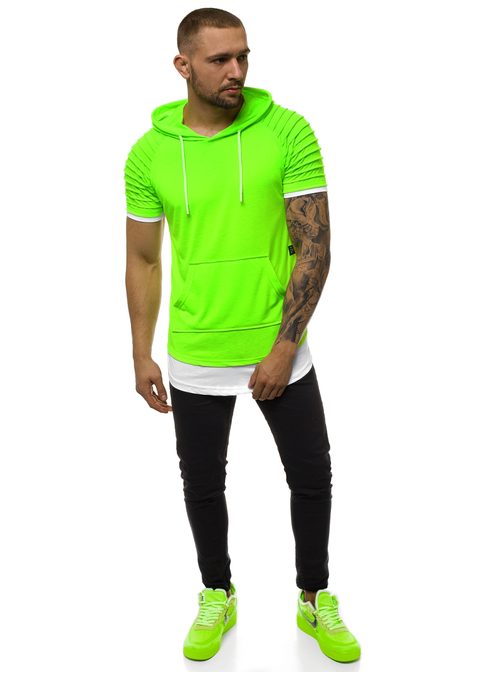 Neónovo-zelené tričko s kapucňou A/1186X