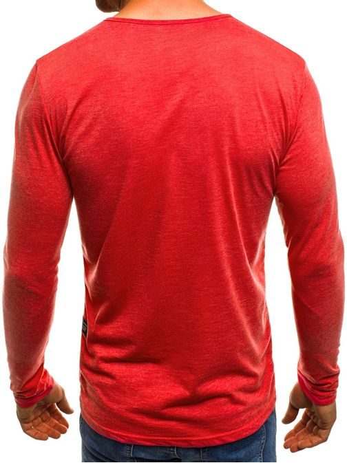 Červené tričko s dlhým rukávom 1114