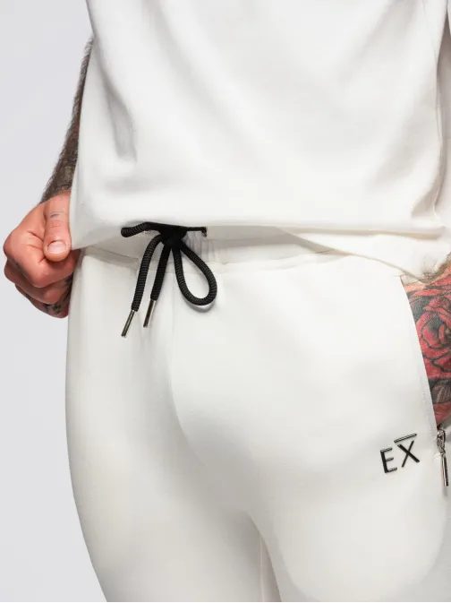 Trendy tepláky pre mužov biele V2 OM-PASK-0223