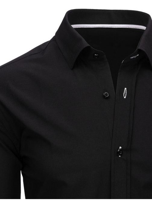 Klasická čierna košeľa s dlhým rukávom