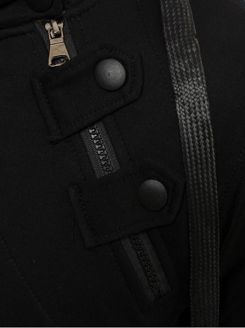 Mikina v čiernej farbe s netradičným golierom STREET STAR 7087