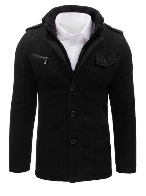 Jednoradový čierny kabát