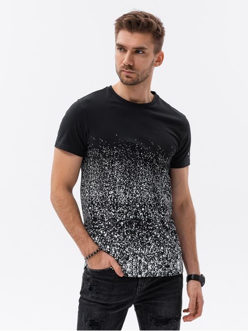 Zaujímavé tričko s potlačou v čiernej farbe V2 S1625