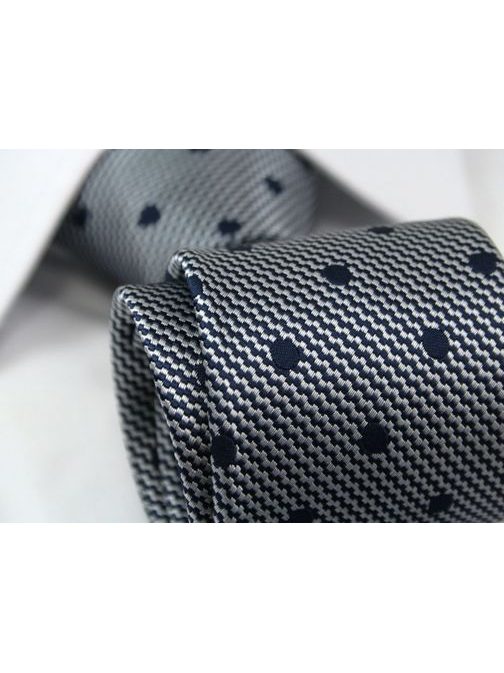 Sivo-modrá vzorovaná kravata