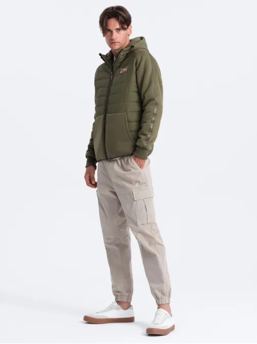 Krásna prechodná olivová bunda C601