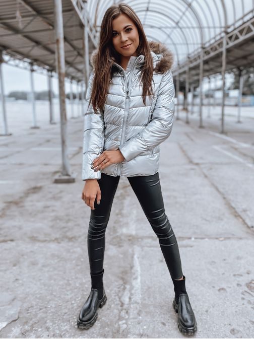 Dámska štýlová bunda Nelly v striebornej farbe