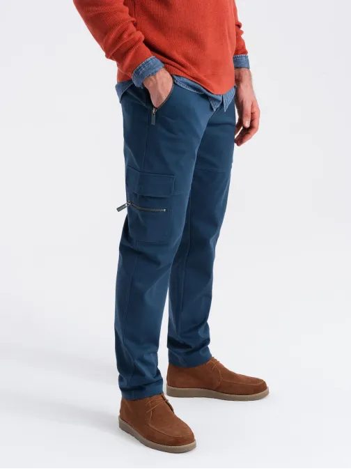 Trendové tmavomodré pánske joggery V1 PACG-0204