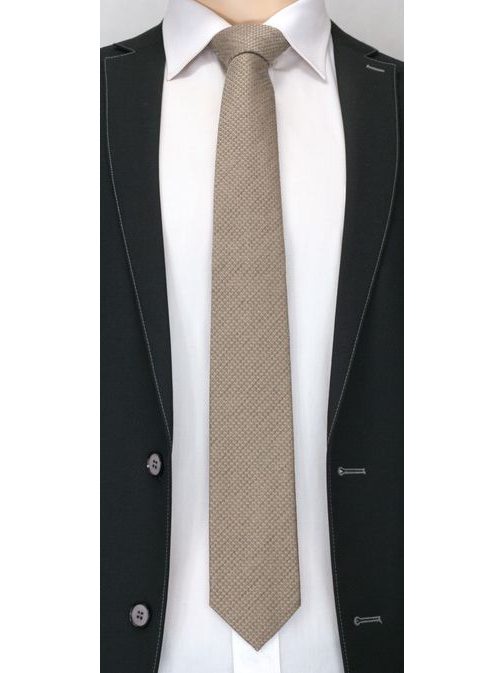 Béžová vzorovaná pánska kravata