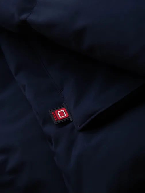 Módna tmavomodrá pánska zimná bunda V1 JAHP-0306