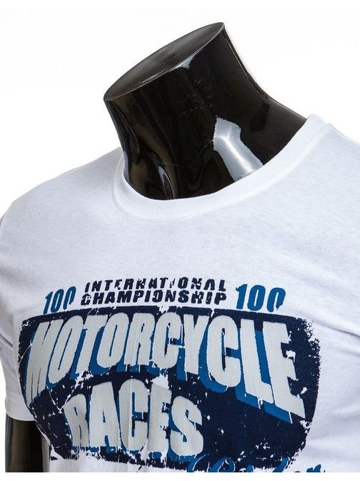 Biele pánske tričko s motorkou