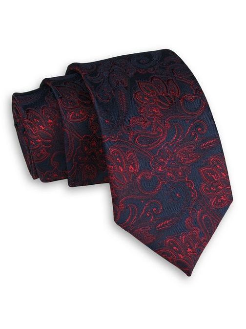 Granátová kravata s červeným vzorom