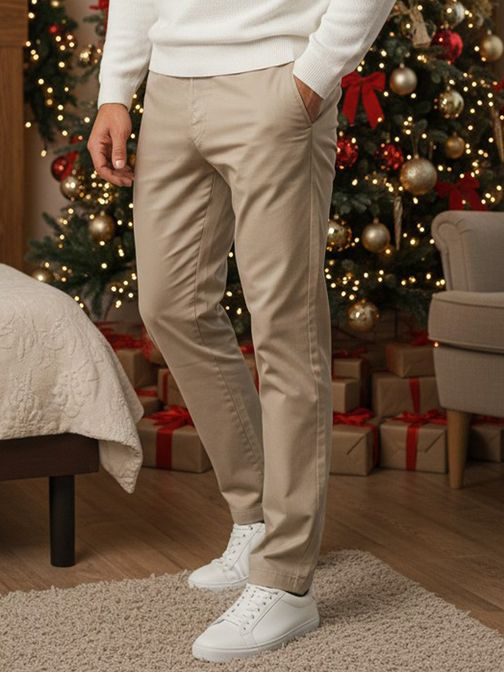 Jedinečné béžové pánske nohavice