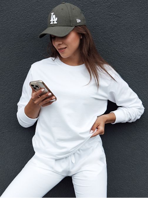 Jednoduchá dámska biela mikina Glamflair