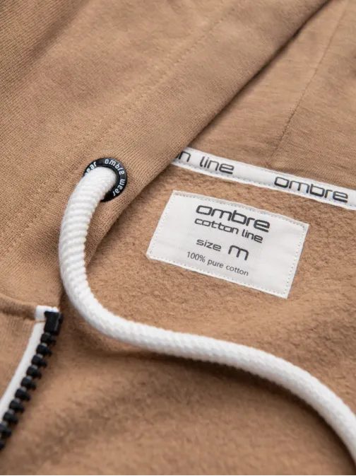 Základná hnedá mikina na zips V2 SSBZ-0178