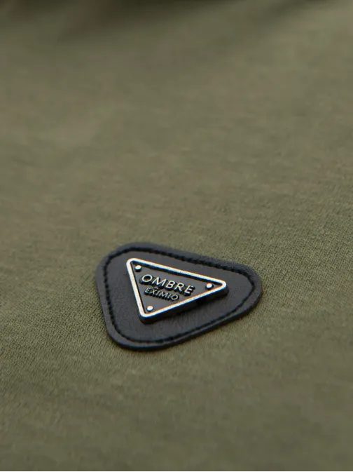Pánska olivová polokošeľa na zips V5 POSS-0148