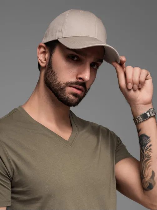 Pánska basic popolavá šiltovka s výšivkou V3 ACCS-0102