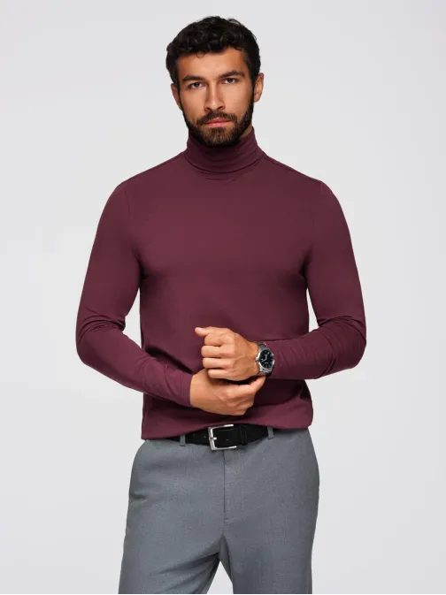 Moderný bordový pánsky rolák  V6 LSCL-0130