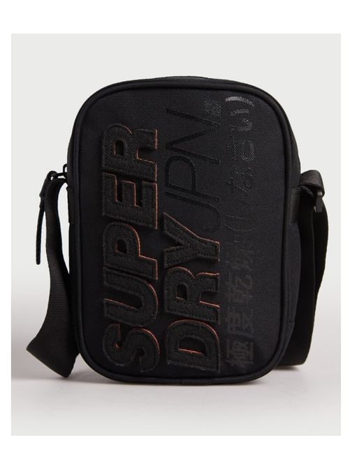 Čierna taška cez plece SUPERDRY MONTAUK