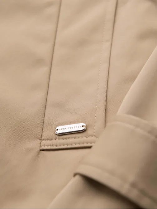 Štýlový béžový plášť s opaskom V1 COLC-0146