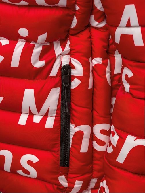 Zimná prešívaná pánska bunda červená JS/SM36