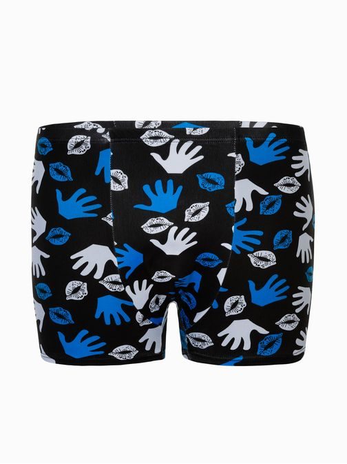 Pánske boxerky čierne s trendy vzorom  U505