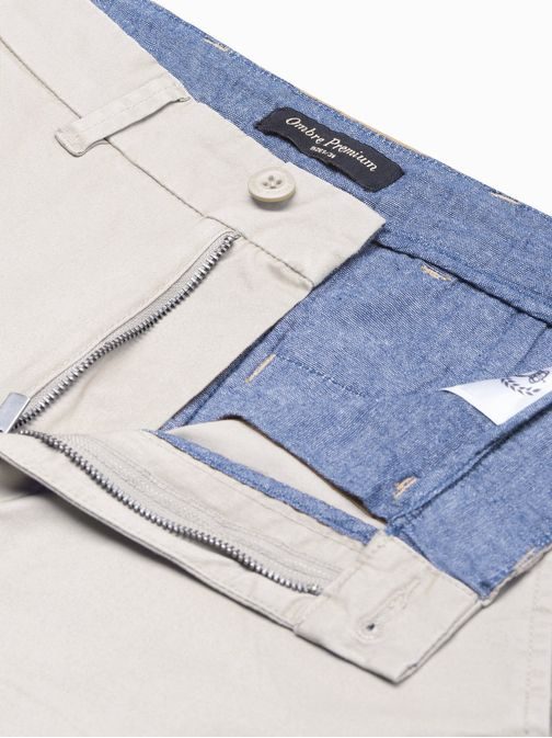 Pohodlné svetlo béžové chinos nohavice P894