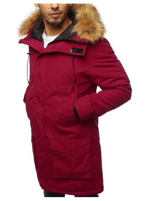 Štýlová bordová parka s kapucňou