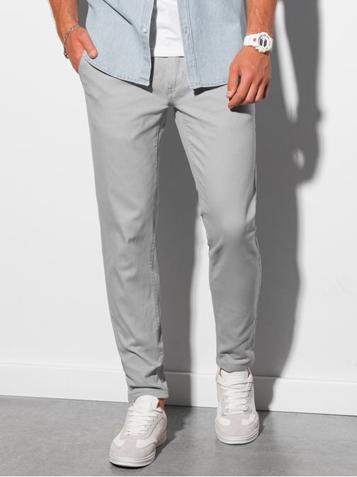 Svetlo-šedé elegantné nohavice P156