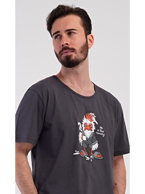 Tmavošedé krátke pyžamo Ranná káva