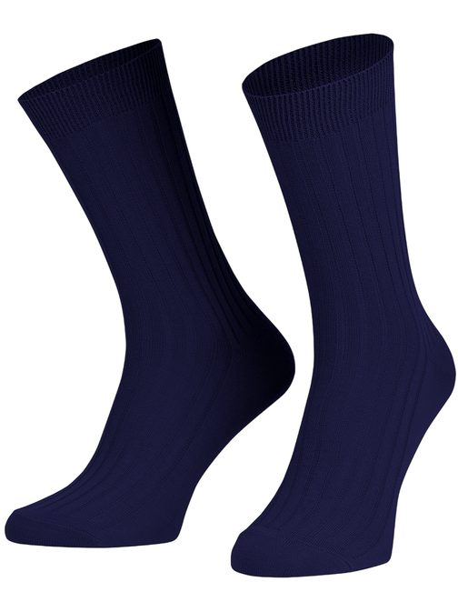 Vysoké tmavomodré bavlnené ponožky